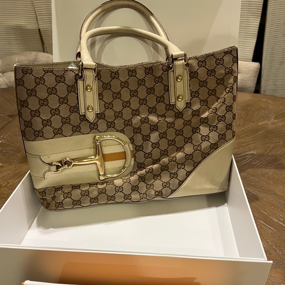 🌟Vintage Gucci Hasler Web Tote Monogram🌟